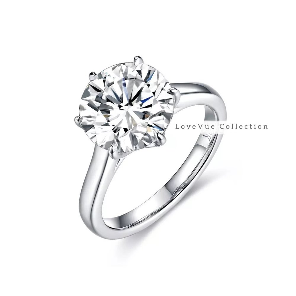 Certified 4ct. t.w. Diamond in 10k Solid White Gold Solitaire Engagement Ring - Picture 3 of 15